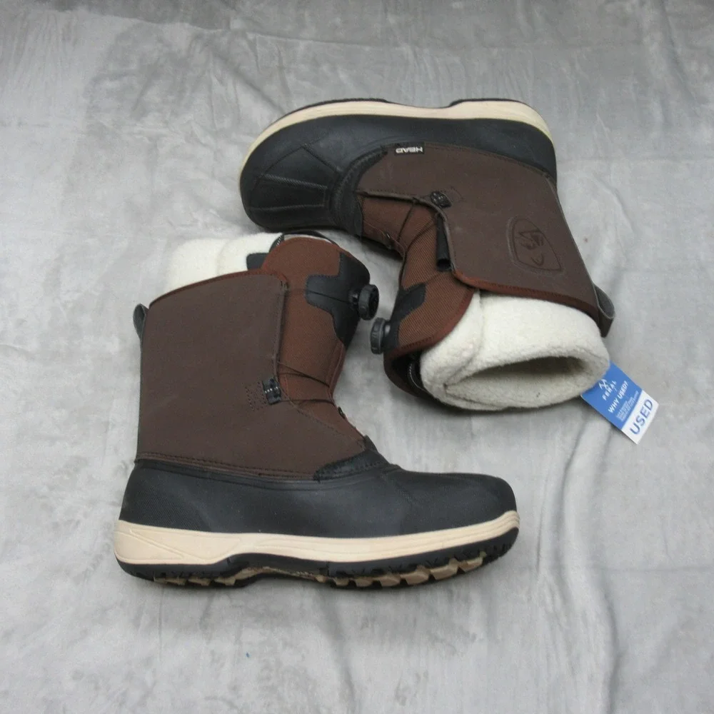 Head Operator Mens Snow Boots 13.5 Brown BOA Lace System Waterproof Winter Ski‎